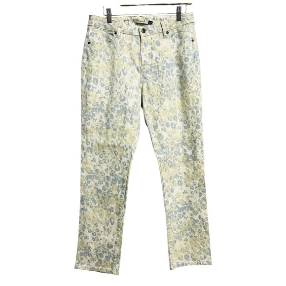 Christopher Blue‎ Isabel Jeans Womens 12 Mid Rise Skinny Ankle Crop Animal Print - Picture 1 of 12